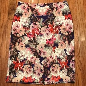 Talbots Skirt Sz 4 Purple Floral  EUC